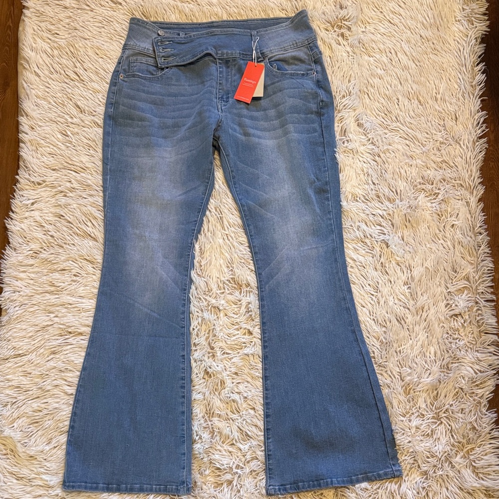 Stylish Light Blue Flare Jeans for Women